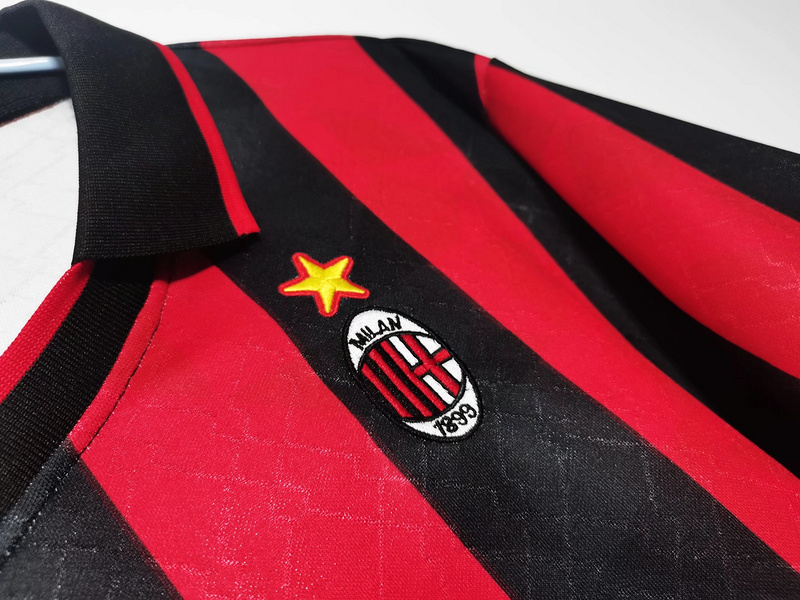 Serie A 1995/96 AC Milan Home Soccer Jersey