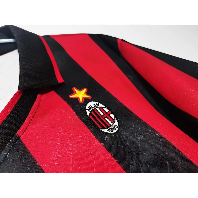 Serie A 1995/96 AC Milan Home Soccer Jersey