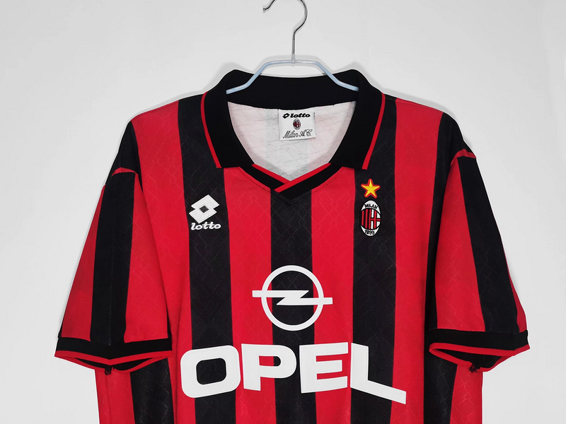 Serie A 1995/96 AC Milan Home Soccer Jersey