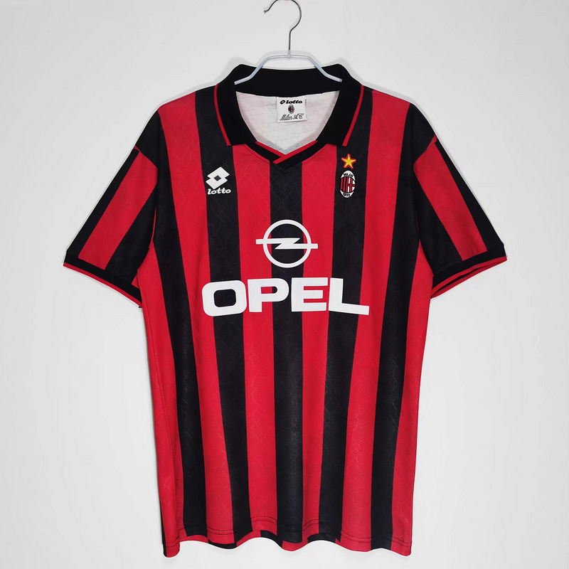 Serie A 1995/96 AC Milan Home Soccer Jersey