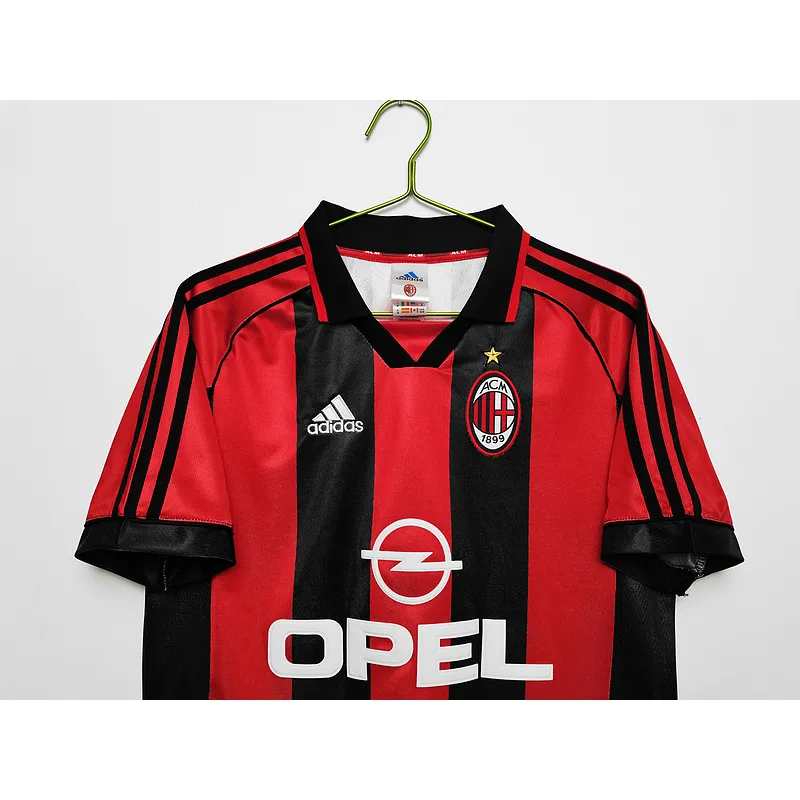 Serie A 1998/99 AC Milan Retro Home Soccer Jersey