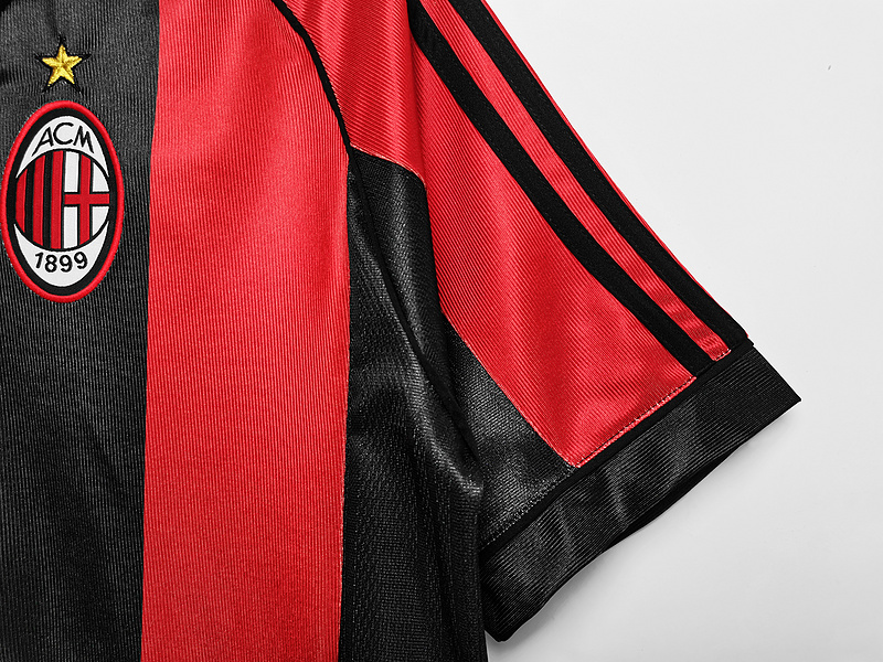 Serie A 1998/99 AC Milan Retro Home Soccer Jersey