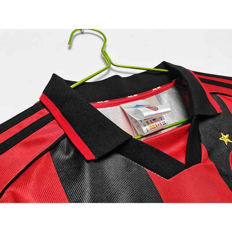 Serie A 1998/99 AC Milan Retro Home Soccer Jersey