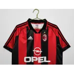 Serie A 1998/99 AC Milan Retro Home Soccer Jersey