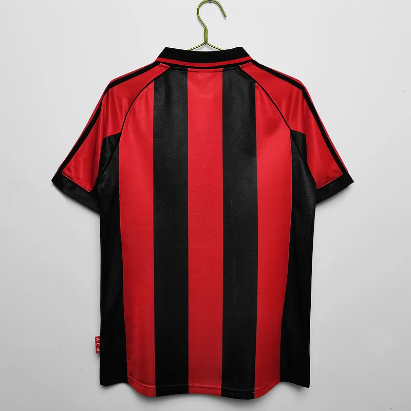 Serie A 1998/99 AC Milan Retro Home Soccer Jersey