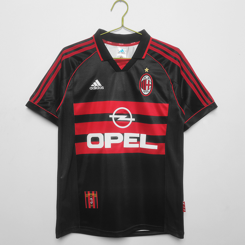 Serie A 1998/99 AC Milan Retro Second Away Soccer Jersey