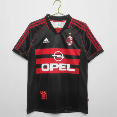 Serie A 1998/99 AC Milan Retro Second Away Soccer Jersey 01