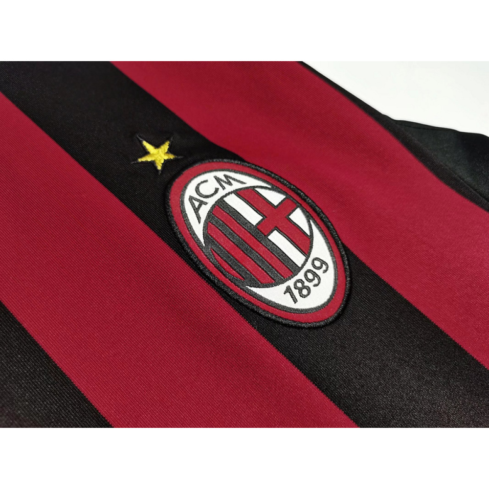 Serie A 2009/10 AC Milan Home Long Sleeve Soccer Jersey 