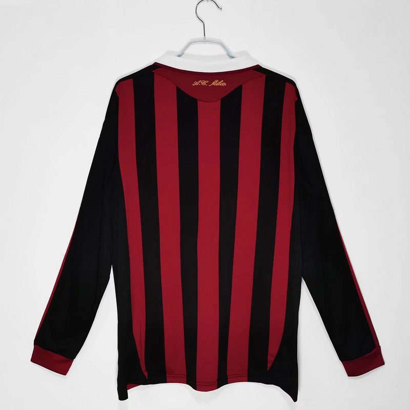 Serie A 2009/10 AC Milan Home Long Sleeve Soccer Jersey 