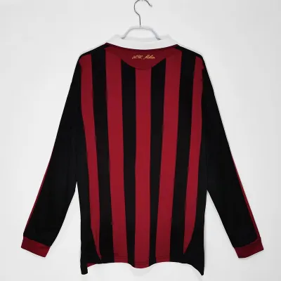 Serie A 2009/10 AC Milan Home Long Sleeve Soccer Jersey  02