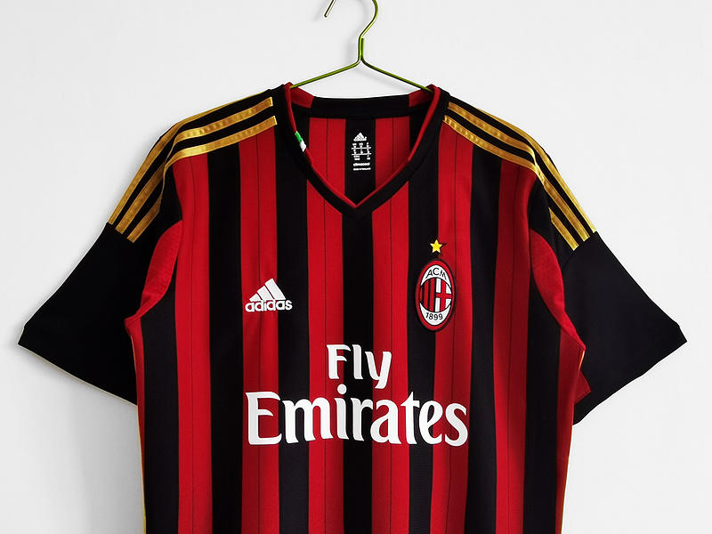 Serie A 2013/14 AC Milan Retro Soccer Jersey