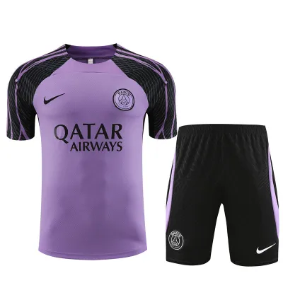 Ligue 1 23/24 Paris FC Soccer Training Suit Black and Purple 01