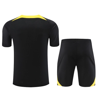 Ligue 1 23/24 Paris FC Soccer Training Suit Black and Yellow 02