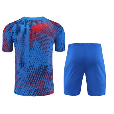 Ligue 1 23/24 Paris FC Soccer Training Suit Blue and Red 02