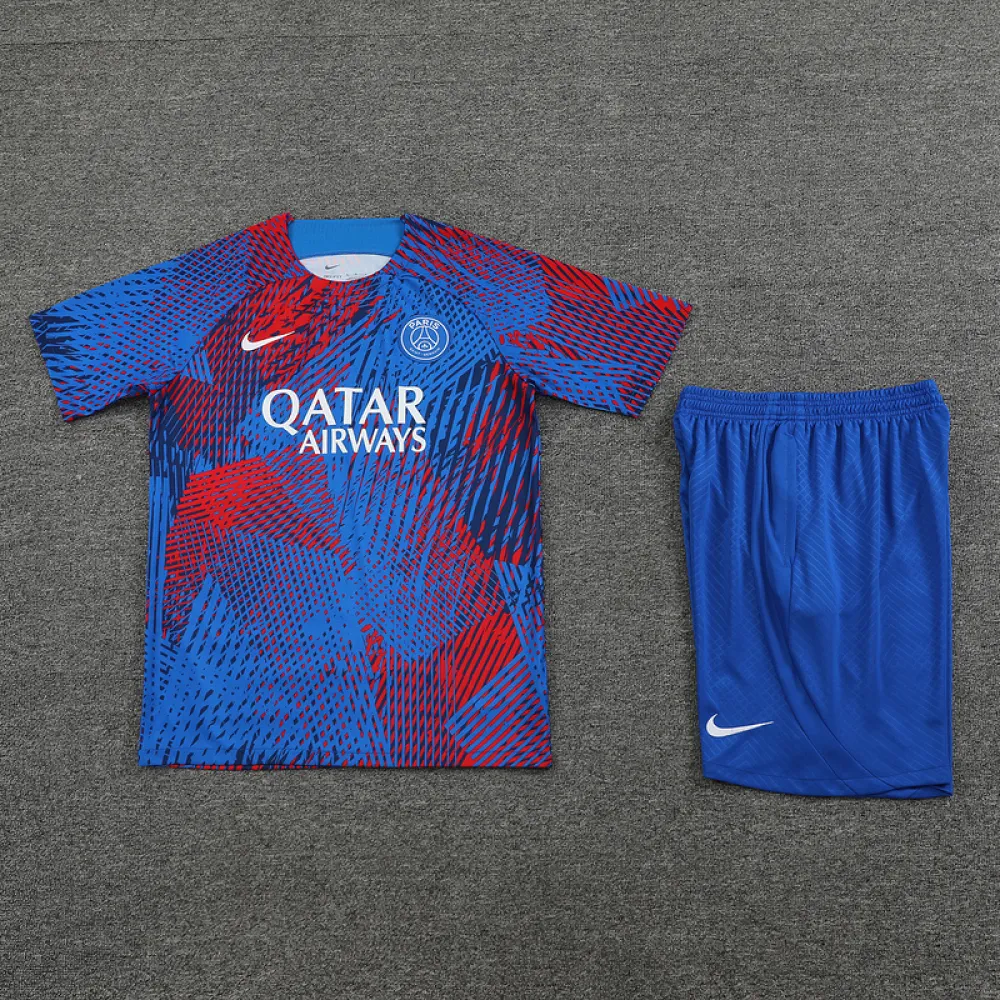 Ligue 1 23/24 Paris FC Soccer Training Suit Blue and Red