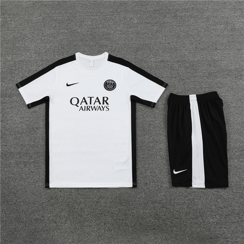 Ligue 1 23/24 Paris FC Soccer Training Suit White and Black