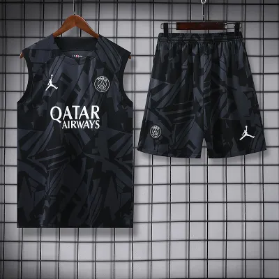 Ligue 1 23/24 Paris FC Soccer Vest Training Suit Black 01