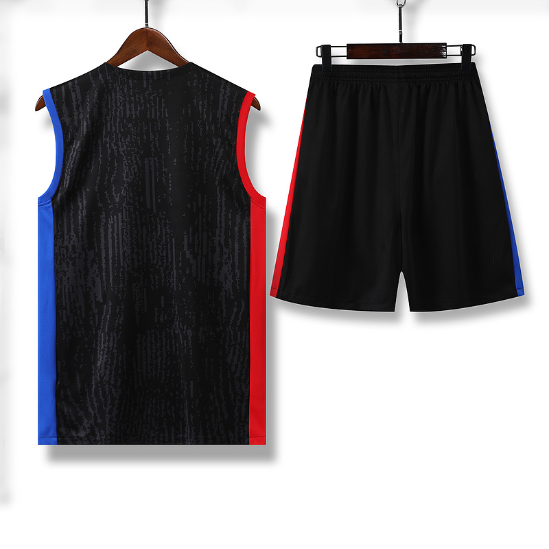 Ligue 1 23/24 Paris FC Soccer Vest  Training Suit Black and Red