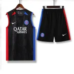 Ligue 1 23/24 Paris FC Soccer Vest  Training Suit Black and Red