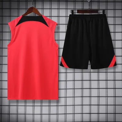 Ligue 1 23/24 Paris FC Soccer Vest Training Suit Bright Red 02