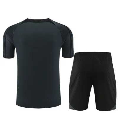 Ligue 1 23/24 Paris FC Soccer Training Suit All black with white 02
