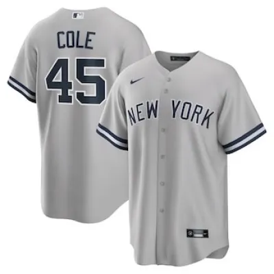Men's New York Yankees Gerrit Cole Gray Road Replica Player Name Jersey 01