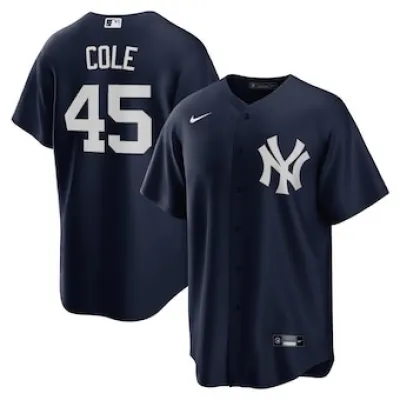 Men's New York Yankees Gerrit Cole Navy Alternate Replica Player Name Jersey 01