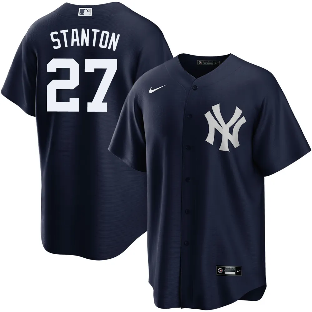 Youth New York Yankees Giancarlo Stanton Navy Alternate Replica Jersey