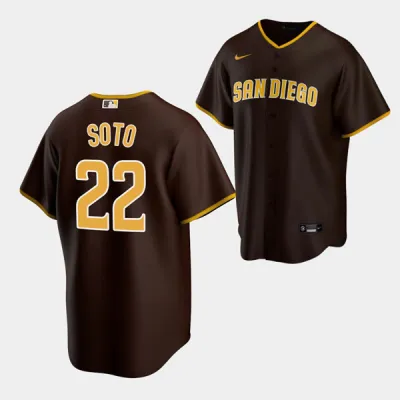 Men's San Diego Padres Juan Soto Brown Alternate Replica Player Name Jersey 01