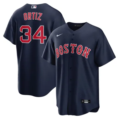 Men's Boston Red Sox David Ortiz Navy Alternate Replica Player Name Jersey 01