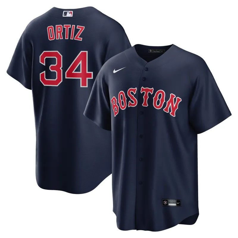 Men's Boston Red Sox David Ortiz Navy Alternate Replica Player Name Jersey