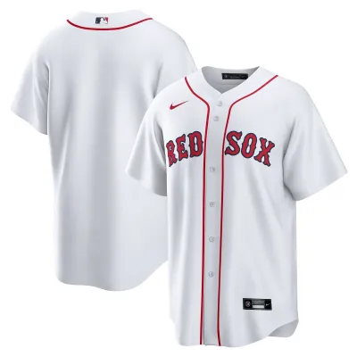 Men's Boston Red Sox White Home Replica Team Jersey 01