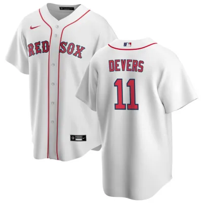 Men's Boston Red Sox Rafael Devers White Home Player Name Jersey 01