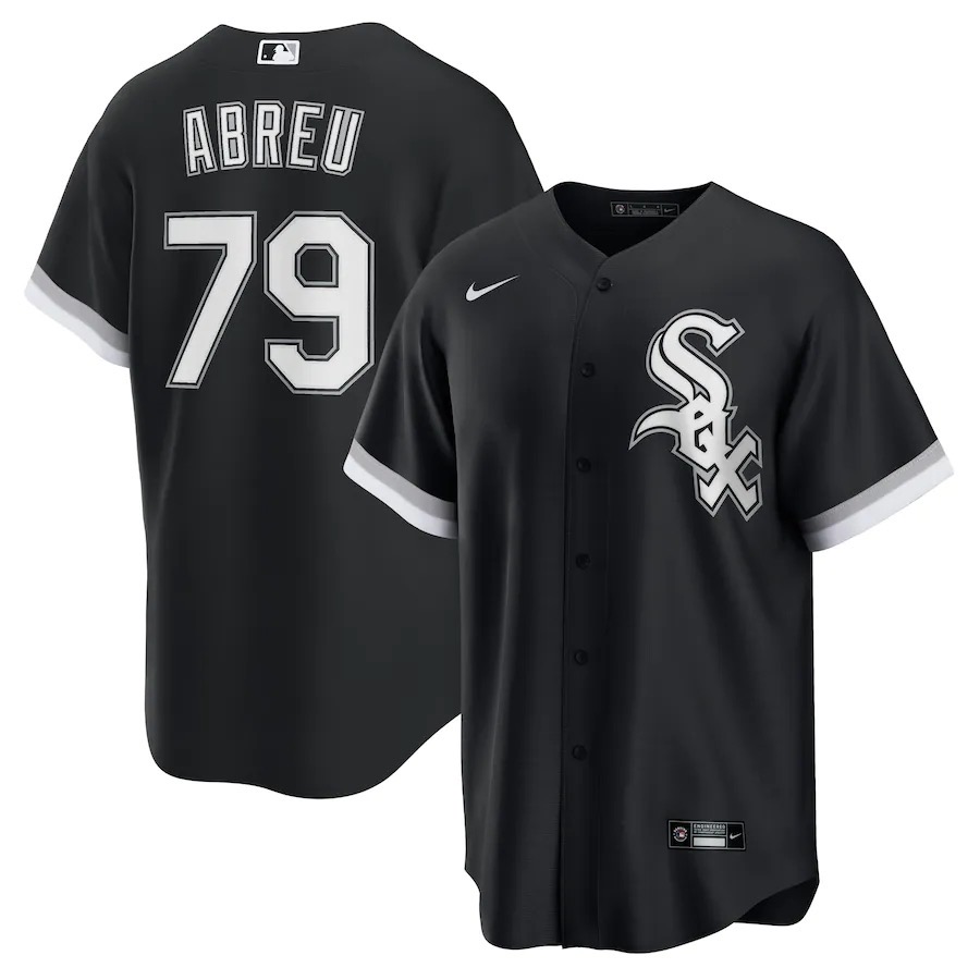 Men's Chicago White Sox Abreu Black Alternate Replica Player Name Jersey