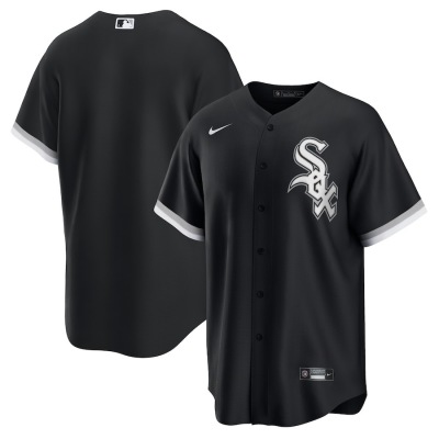 Men's Chicago White Sox Black Alternate Replica Team Jersey 01