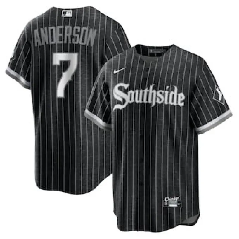 Men's Chicago White Sox Tim Anderson Black City Connect Replica Player Name Jersey