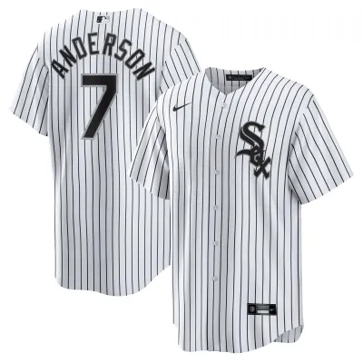Men's Chicago White Sox Tim Anderson White Big & Tall Replica Player Name Jersey 01