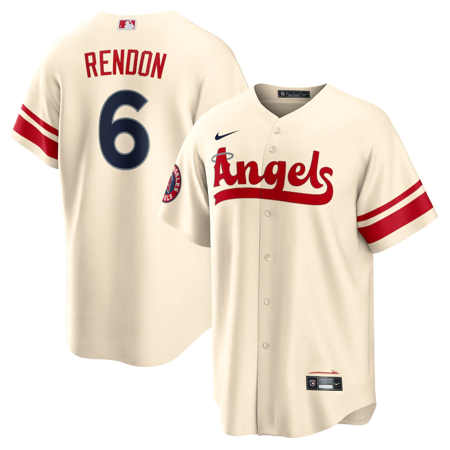 Men's Los Angeles Angels Anthony Rendon Cream City Connect Replica Name Jersey