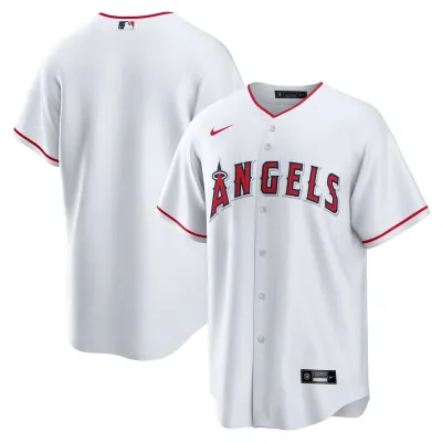 Men's Los Angeles Angels White Home Replica Team Jersey 01