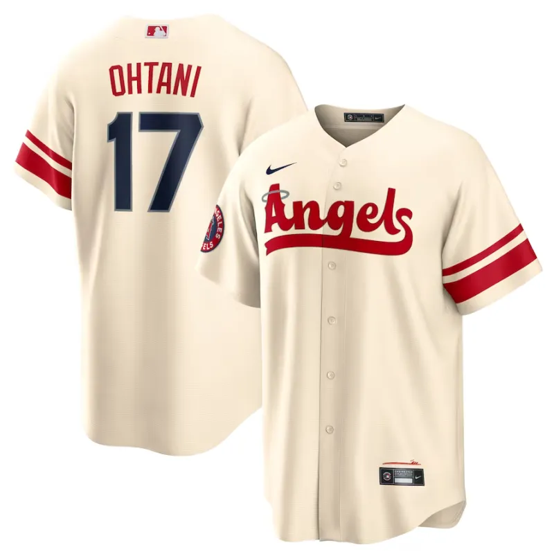 Men's Los Angeles Angels Shohei Ohtani Cream City Connect Replica Name Jersey