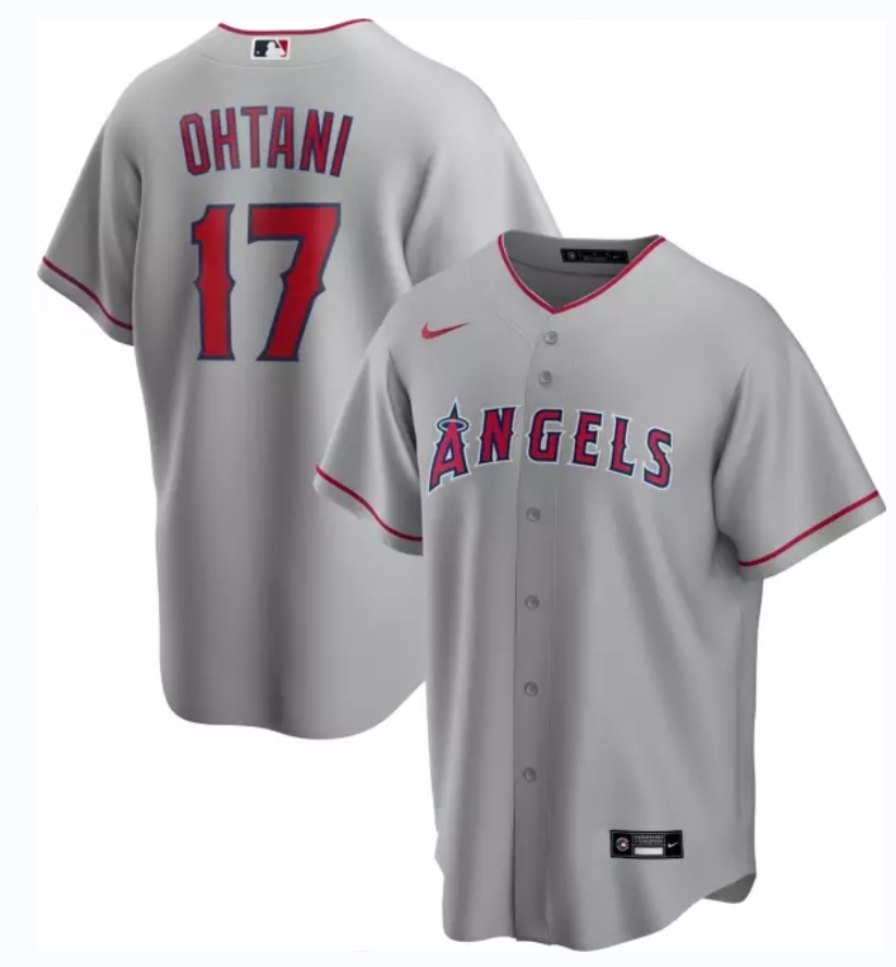 Men's Los Angeles Angels Shohei Ohtani Silver Road Replica Player Name Jersey
