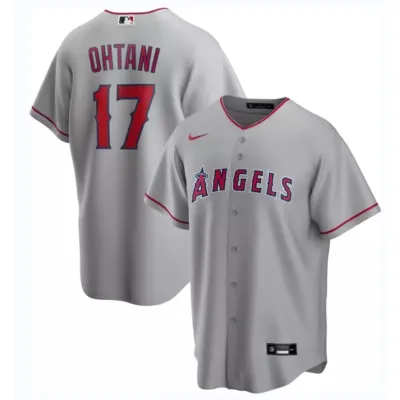 Men's Los Angeles Angels Shohei Ohtani Silver Road Replica Player Name Jersey 01