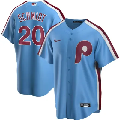 Men's Philadelphia Phillies Mike Schmidt Light Blue Replica Player Name Jersey 01