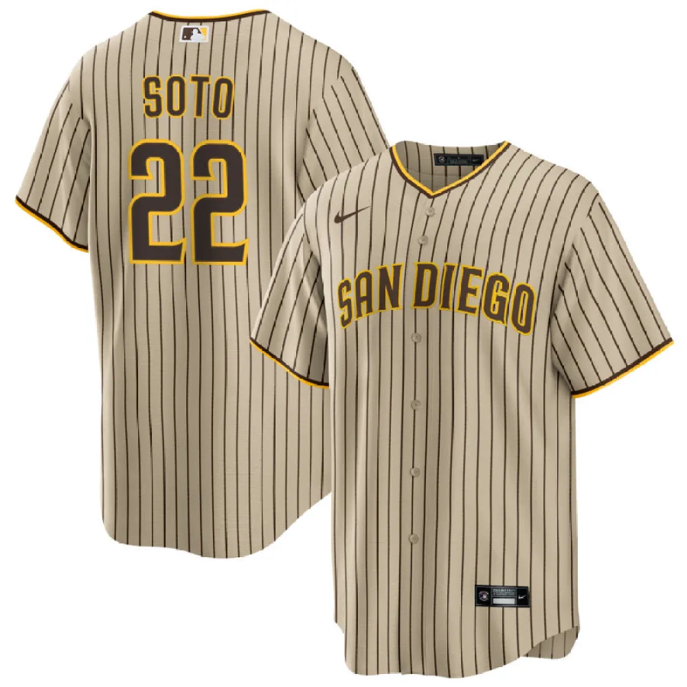 Men's San Diego Padres Juan Soto Tan Alternate Replica Player Name Jersey