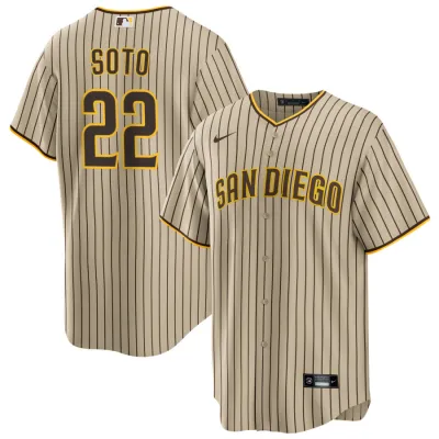 Men's San Diego Padres Juan Soto Tan Alternate Replica Player Name Jersey 01