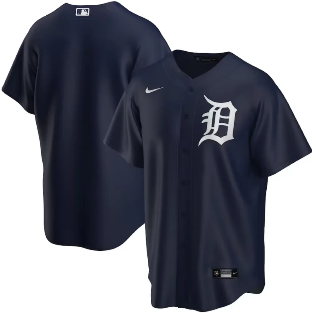 Men's Detroit Tigers Black Road Replica Jersey