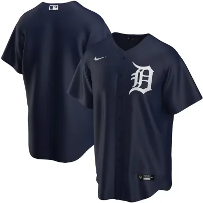 Men's Detroit Tigers Black Road Replica Jersey 01