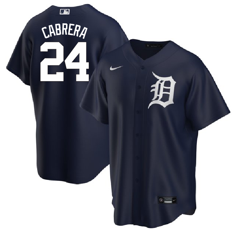 Men's Detroit Tigers Miguel Cabrera Black Road Replica Player Name Jersey