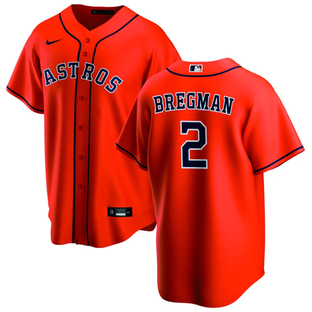 Men's Houston Astros Alex Bregman Orange Alternate Replica Player Name Jersey