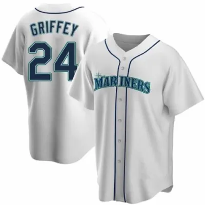 Men's Seattle Mariners Griffey White Home Limited Player Name Jersey 01